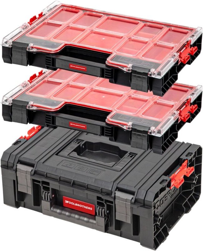 Rhino Werkzeugkasten Set 1 rhino l Werkzeugkoffer eco Basic + 2x rhino l Organizer eco Höhe l Boxen IP54 - Toolbrothers