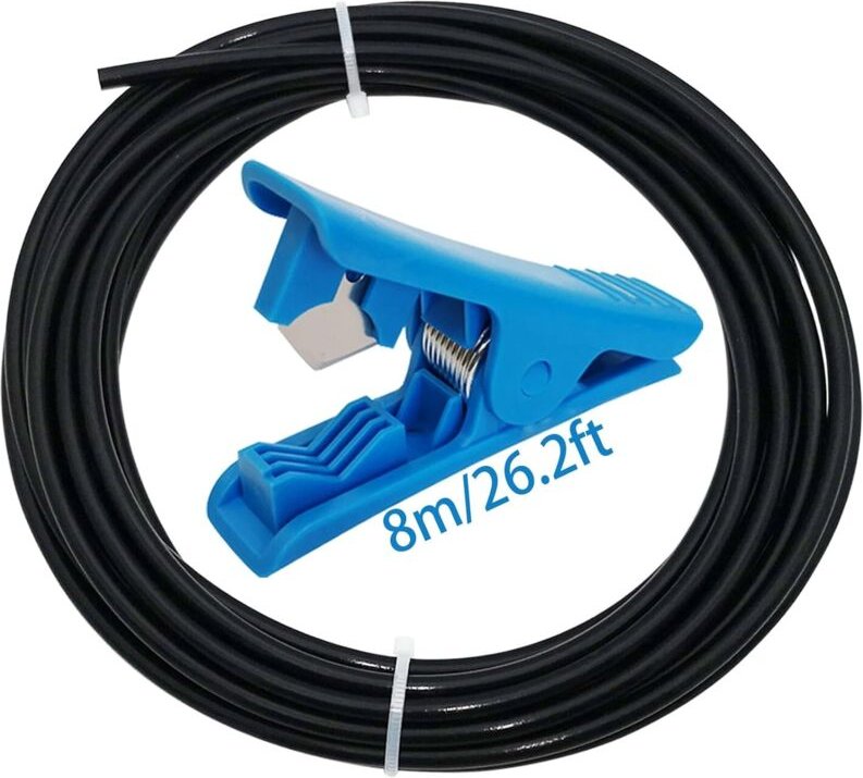 Extruder-Führungsrohr, schwarzer Teflon-Schlauch (8 m – 2 mm Innendurchmesser x 4 mm Außendurchmesser) + blauer PTFE-Sch...