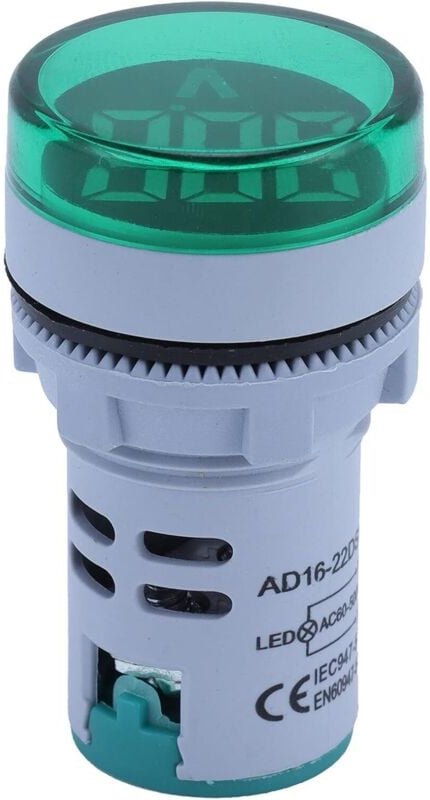 Ineasicer - Digitale Spannungsanzeige ac 60 v 500 v Spannungsmesser-Monitor 20 Hz 75 Hz (Grün), Tasten und Anzeigen, Tas...