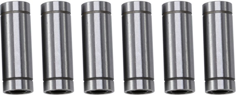 Satz mit 6 LM8LUU-Kugellagern für lange lineare Bewegungen, kompatibel mit 8-mm-Stangen von 3D-Druckern und CNC-Teilen.