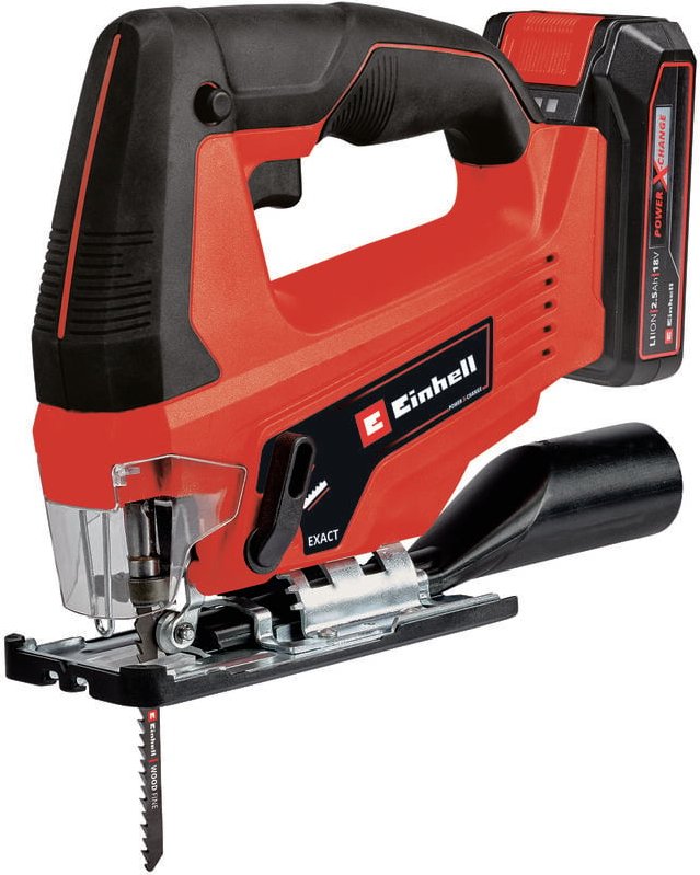 Einhell - Akku-Stichsäge tc-js 18/70 Li (1x 2,5 Ah) Power X-Change (18 v, 70 mm Schnitttiefe, werkzeugloser Sägeblattwec...