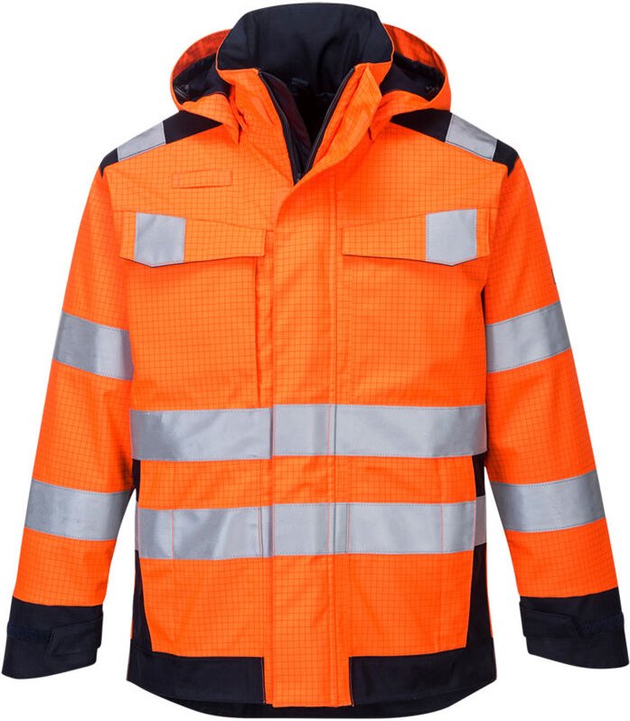 Regenjacke Modaflame Bogen Elektrisch Orange/Marine 4XL