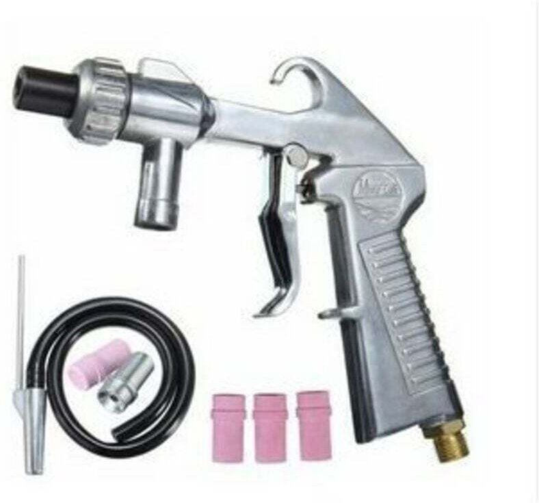 Pneumatisches Sandstrahlgerät, pneumatische Sandstrahlpistole, Sandstrahlentferner + 4 Keramikdüsen 4/5/6/7 mm