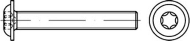 No Brand - ISO7380-2 m 5x 10 TX25 Edelstahl A2 Linsenschraube Innensechsrund, Vollgewinde