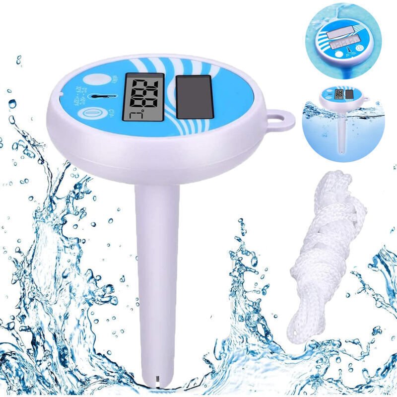 Schwimmendes Solar-Digital-Poolthermometer mit LCD-Display für Außen- und Innenpools und Spas