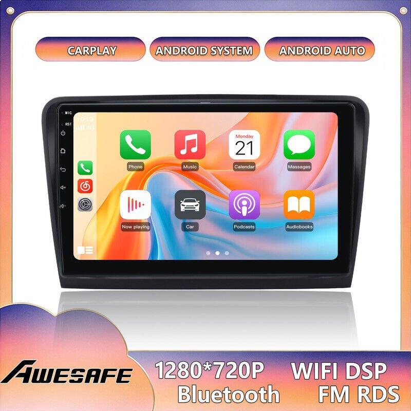 AWESAFE Autoradio Android 13 für Skoda Superb 2 (2009-2013) 2GB+64GB 9'' Touchscreen mit CarPlay GPS Bluetooth Android A...