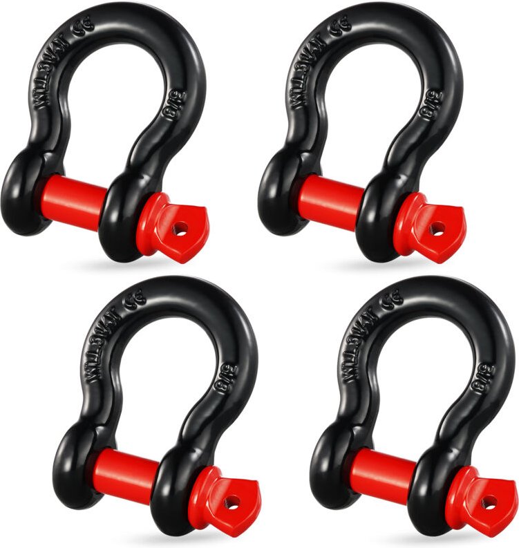 5/8 Zoll D-Ring-Schäkel, 4er-Pack Schäkel aus legiertem Stahl, 13 Tonnen Bruchfestigkeit mit 3/4 Zoll Schraubstift, robu...