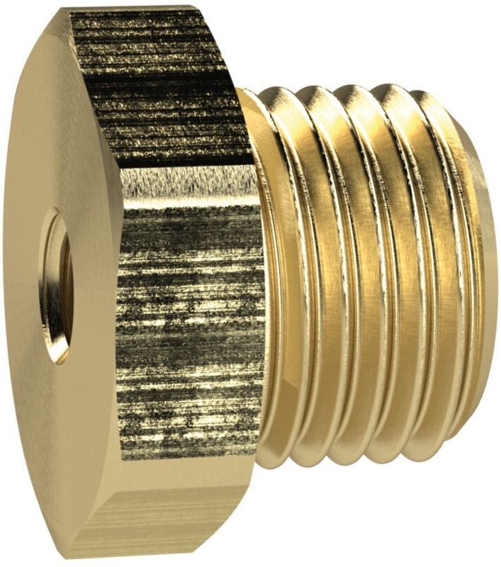 Reduziernippel kurz, M14x1,5 a., M10x1,0 i., sw 17, Messing - Riegler