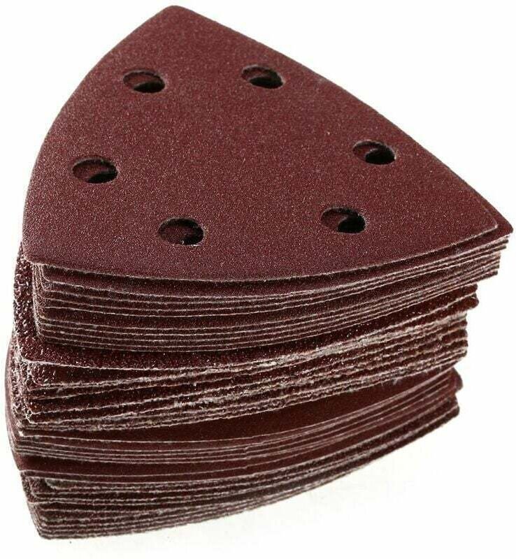Räumungsverkauf: 100 Stück Dreieckschleifscheiben, 6-Loch-Schleifpapier, Körnung 40/60/80/120/240