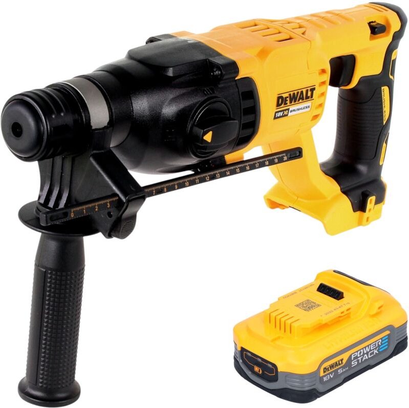 DeWalt DCH 133 N Akku Kombihammer 18 V 2,6 J SDS plus Brushless + 1x Powerstack Akku 5,0 Ah - ohne Ladegerät