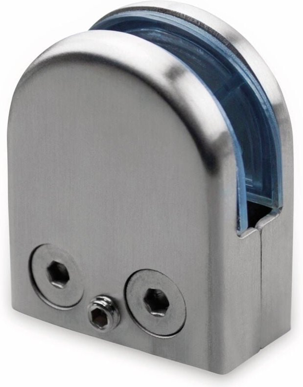 Glashalter, Edelstahl, 45x55 mm, 10-12 mm, flach