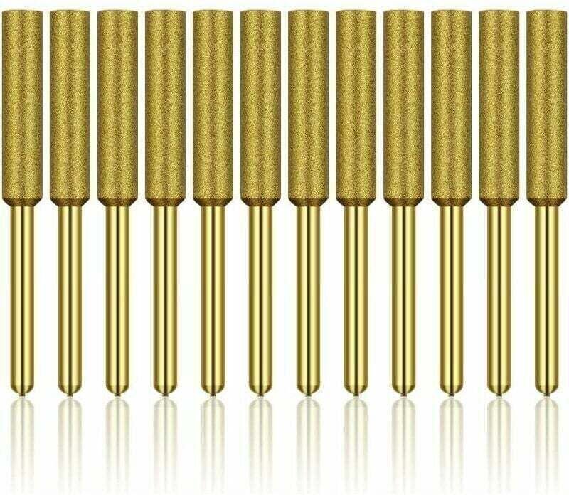 Ulisem 12-teiliges Diamant-Kettensägenschärfer-Set, hochharte, titanbeschichtete Schleifscheiben, Schleifsteinbits für K...