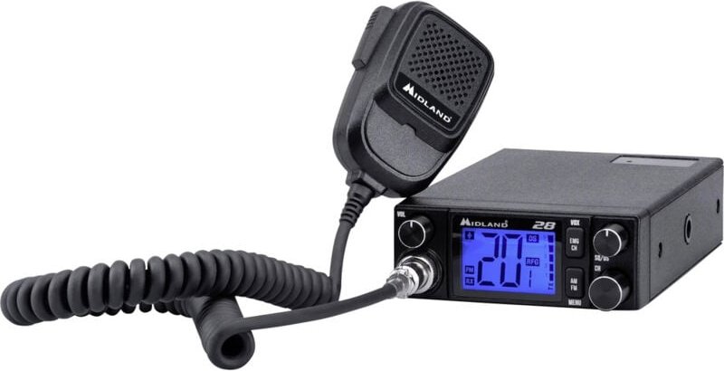 CB-Funkgerät Midland 28 AM/FM/ASQ/VOX 12/24 V 4 W