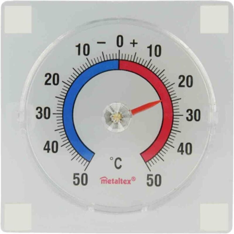 Metaltex - Fensterthermometer quadratisch aus Kunststoff, zum Kleben