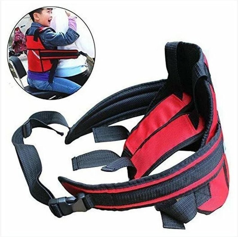 Kindersicherheitsgurte Motorrad Sicherheitsgurt Kinderstil Geschirr Fallschutz, Carivent, Rot mumu