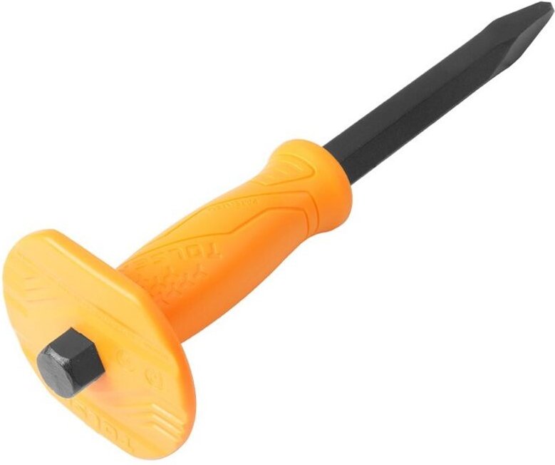 Pro Tolse Rundspitzmeißel, Kohlenstoffstahl, ergonomischer Griff, 250 mm, hohe Haltbarkeit