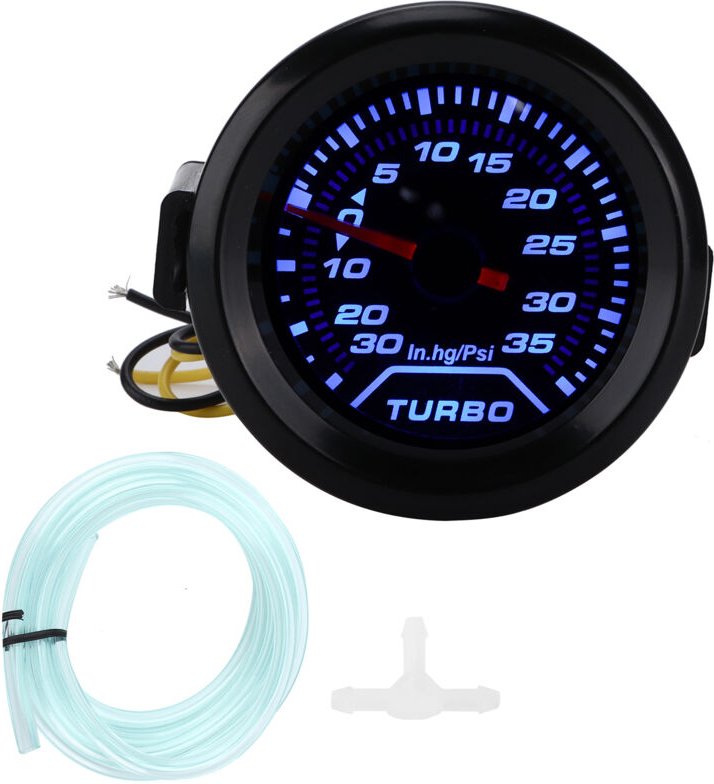 Acouto 35psi Turbo Boost Gauge, Red Blue LED Display, Racing Look, Easy Installation, Universal 2 Inch / 52 mm, Digital,...