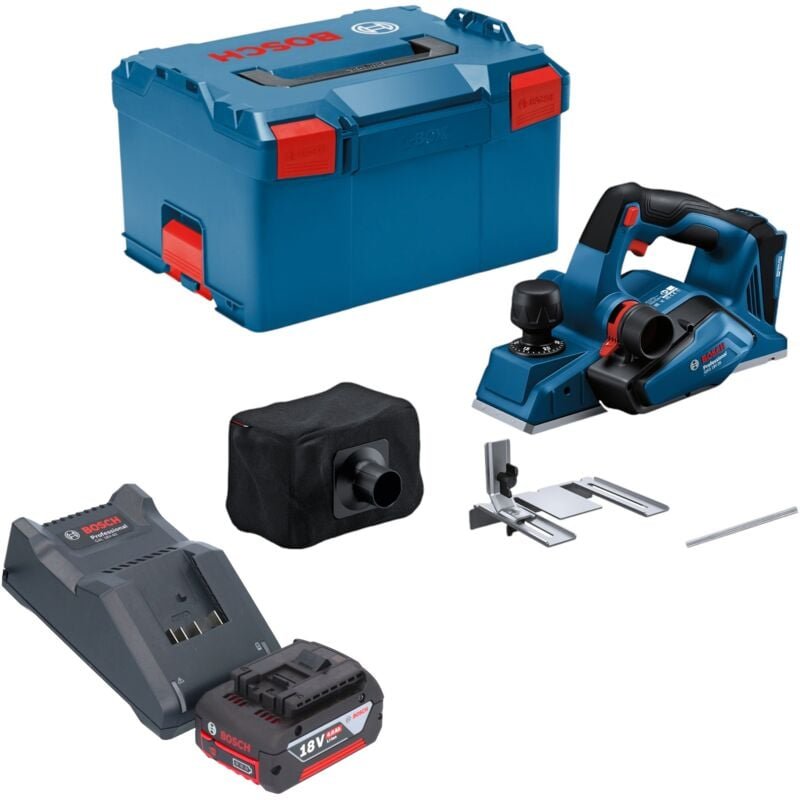 Bosch Professional - Bosch gho 18V-26 Professional Akku Hobel 18 v 2,6 mm Brushless + 1x Akku 4,0 Ah + Ladegerät + L-Box...
