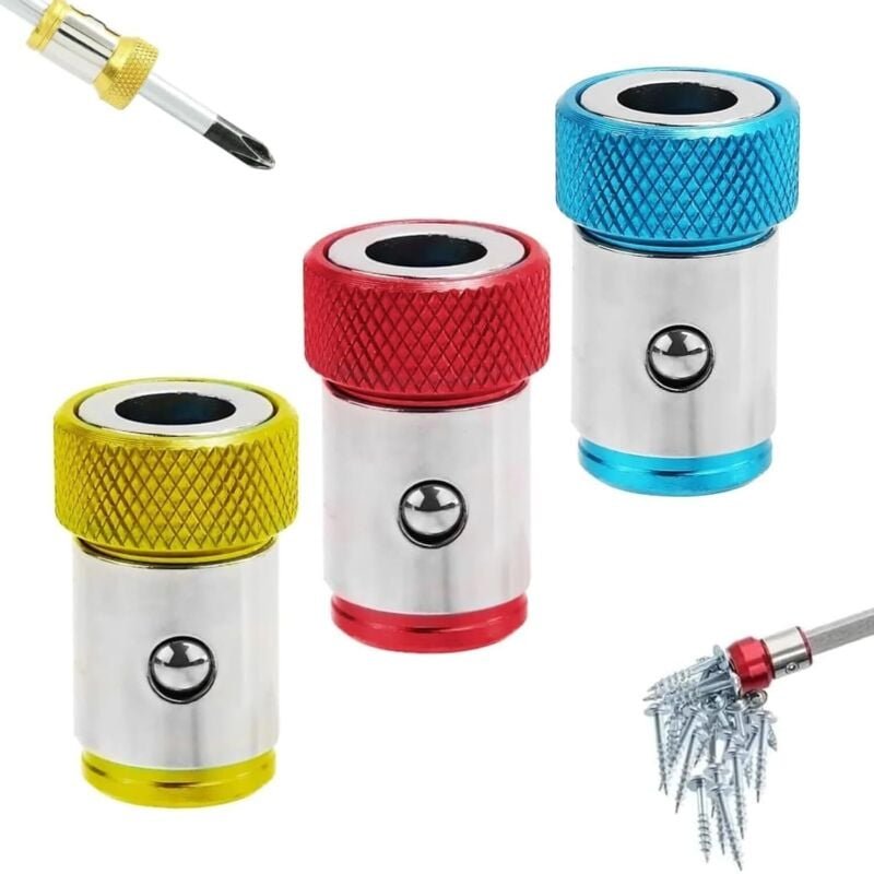 Verbesserter Magnetring für Schraubendreherbits, universeller 1/4-Zoll-/6,35-mm-Magnet, abnehmbarer Magnetringkopf aus M...