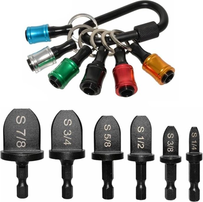 6-Teiliges Bit-Set HVAC-Werkzeuge Stauchwerkzeug HVAC-Kupferrohr-Expander-Werkzeug mit 6-Teiligem Bithalter-Schlüsselanh...