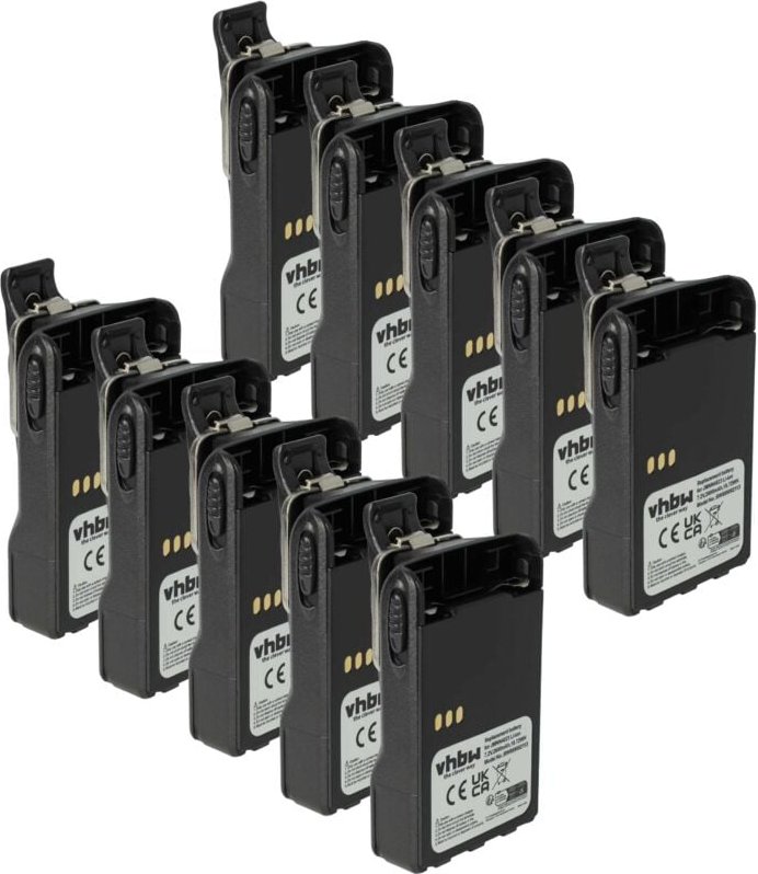 vhbw 10x Akku Ersatz für Motorola JMNN4023BR, JMNN4023, JMNN4024 für Funkgerät, Walkie Talkie (2600 mAh, 7,2 V, Li-Ion) ...