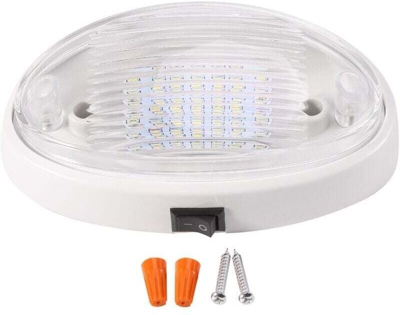 12V LED-Leuchte mit Schalter für Wohnwagen, Wohnmobil, Boot, Markise, Tunnelstart, Weiß