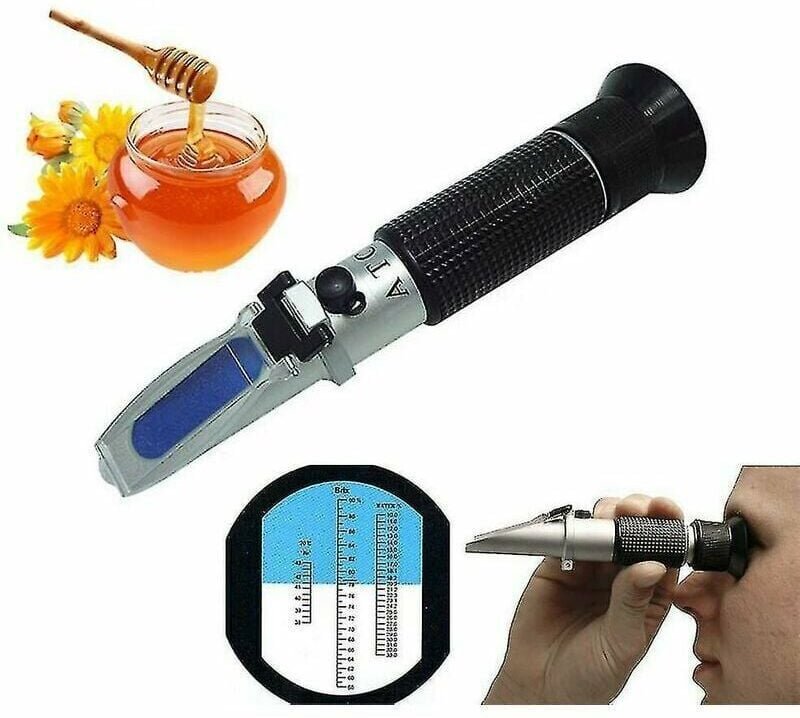 Refraktometer für Honig, Imkerei, Wasser, Zuckergehalt, Brix 58–92 %, Wassergehalt 10–33 %, tragbares Gerät