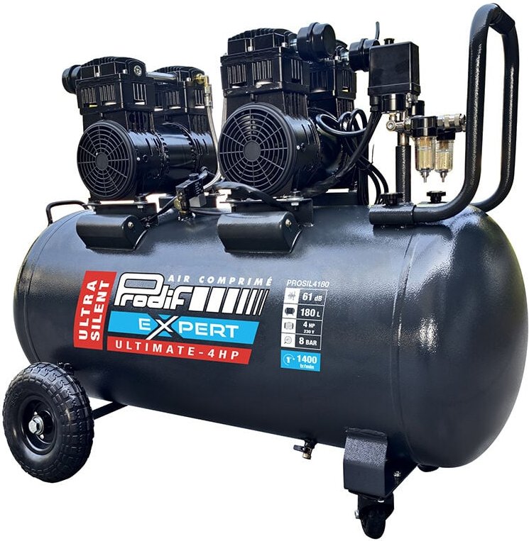 Geräuscharmer Kompressor PRODIF 180 Liter 4 PS 8 bar - PROSIL4180
