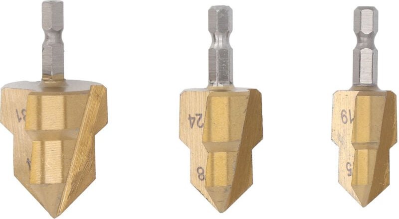 Set mit 3 PPR-Hebebohrern, 20/25/30, Hochleistungs-Stufenbohrer-Set, Rohrbohrwerkzeug mit 1/4"-Sechskantschaft für PPR-R...