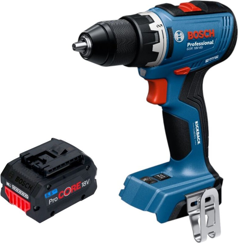 Bosch GSR 18V-65 Professional Akku Bohrschrauber 18 V 63 Nm Brushless + 1x ProCORE Akku 5,5 Ah - ohne Ladegerät