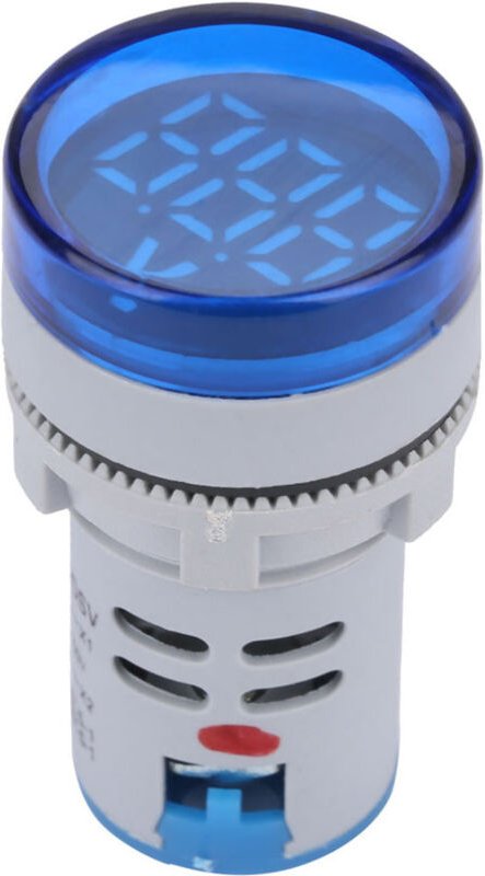 LED-Voltmeter mit digitaler Kontrollleuchte, Gleichspannungsanzeige, Rundlampenprüfer (blau)