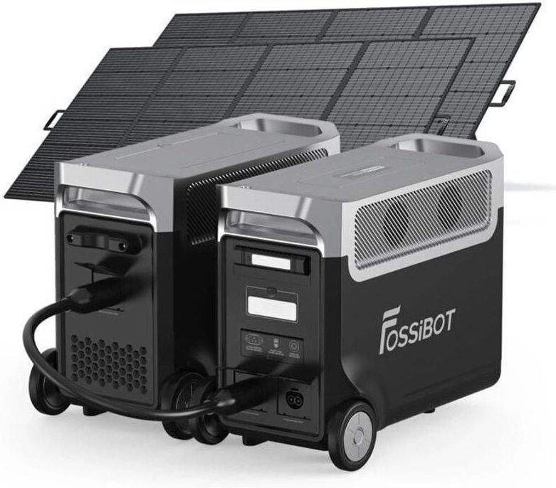FOSSiBOT F3600PRO 7068Wh 7200W Stromerzeuger + FB3840 LFP Batterie + 2×400W Solar Panel, Outdoor Stromgenerator