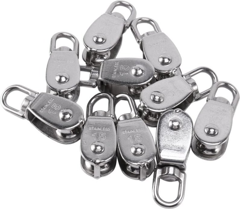 Tlily - Kranhakenblock Flaschenzug M15 Hebekran Schwenkhaken Einzelflaschenzug haengenden Draht Abschlepprad 10 Stueck