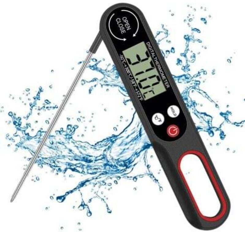 Fleischthermometer Sonde Digitales Lebensmittelthermometer BBQ Küche Kochen Sofortiges Ablesen Thermometer Faltbare Temp...