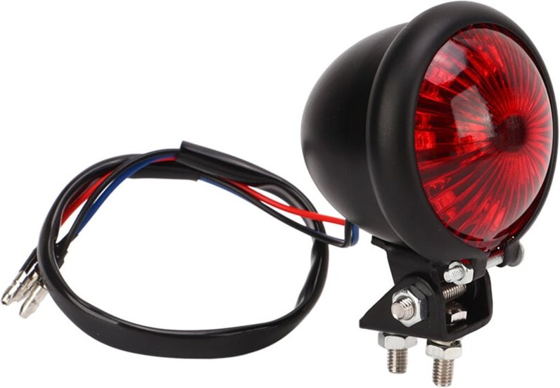 Motorrad-Rücklicht, Vintage-Design, schwarzes ABS-Gehäuse, rotes multifunktionales LED-Rücklicht mit hoher Helligkeit fü...