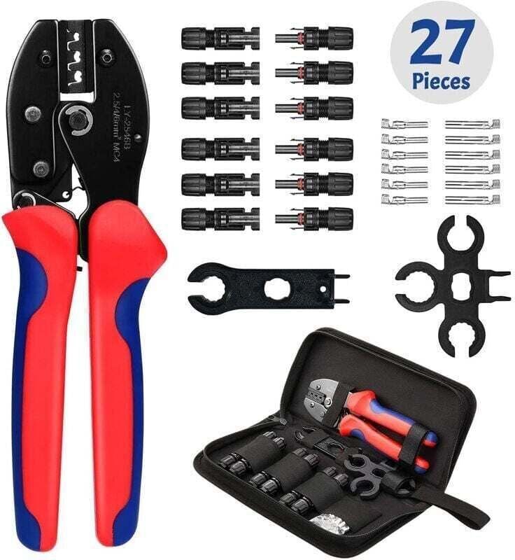 27-teiliges Crimpwerkzeug-Set, kompatibel mit MC4-Solarkabelstecker