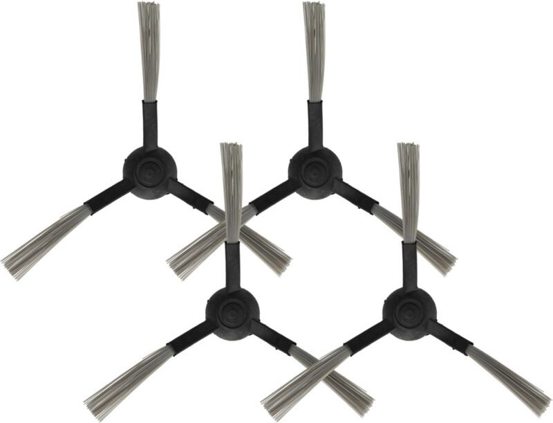 4x Seitenbürste kompatibel mit Xiaomi Mijia STYJ02YM Saugroboter - Reinigungsbürsten Set, links/rechts, schwarz - Vhbw