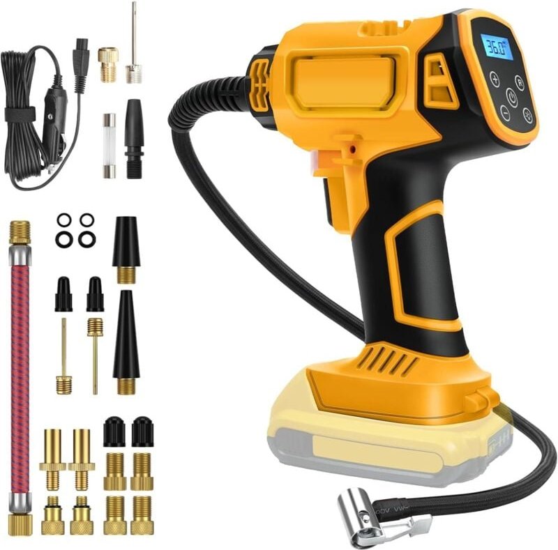 Akku-Kompressor für Dewalt 21V, 130 psi, elektrische Luftpumpe, digitale Druckanzeige