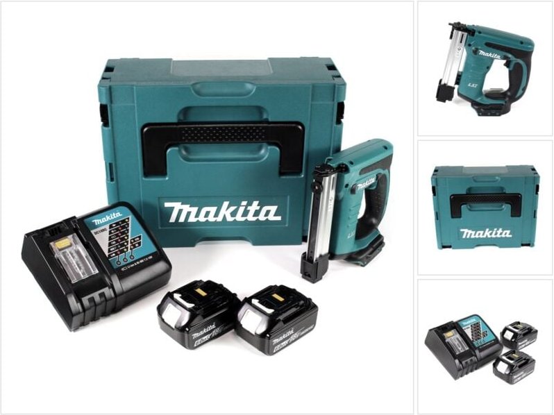 Dst 221 rgj 18 v Li-ion Akku Tacker im Makpac + 2x bl 1860 b 6,0 Ah Li-Ion Akku + dc 18 rc Ladegerät - Makita