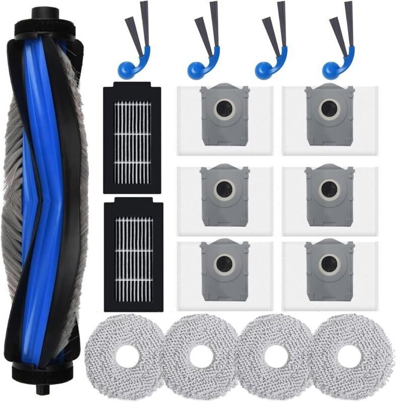 Zubehörset kompatibel mit den Saugrobotern ECOVACS DEEBOT T30C OMNI und T30C Omni Gen2: 1 Hauptbürste, 6 Staubbeutel, 4 ...