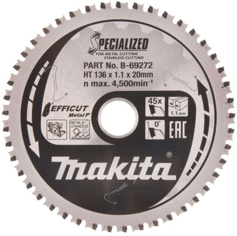 Efficut Sägeblätter für Metall 136 x 20 mm • 45 Zähne - Makita