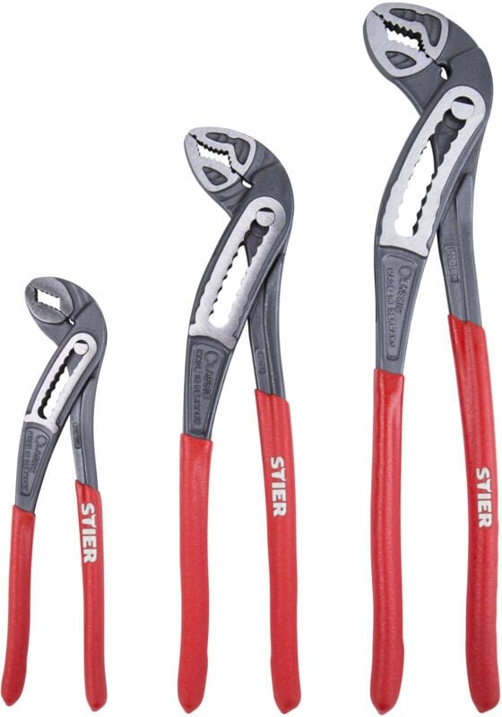Zangensatz WaPu+, Größen 180 mm, 240 mm, 300 mm, 3-teilige Wasserpumpenzangen, optimal für Halte-, Greif- und Biegearbei...