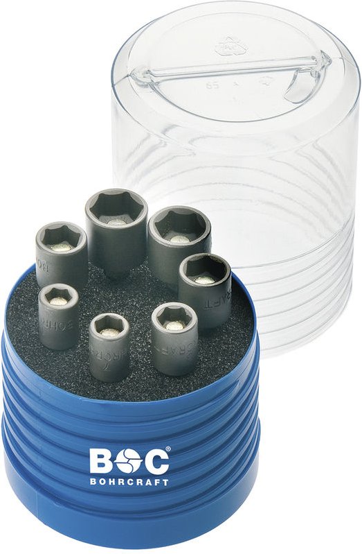 Bohrcraft - Steckschlüssel-Satz m. Magnet 1/4'sechskant f. Außensechskant 7-tlg.