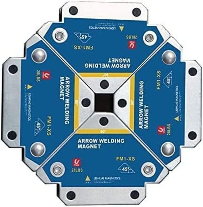 Schweißwinkelmagnet, 4 Stück, Haltekraft 13 kg, magnetischer Positionierer für Schweißwinkel 45°, 90°, 135°, Mehrwinkel-...