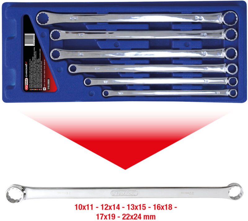 CHROMEplus Doppel-Ringschlüssel-Satz, xl, 6-tlg