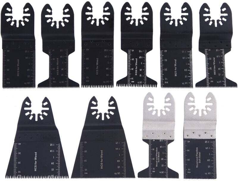 Set mit 10 Zubehörteilen für Oszillationswerkzeuge – Oszillierendes Sägeblatt – Für Holz, Kunststoff, Metall – Multifunk...