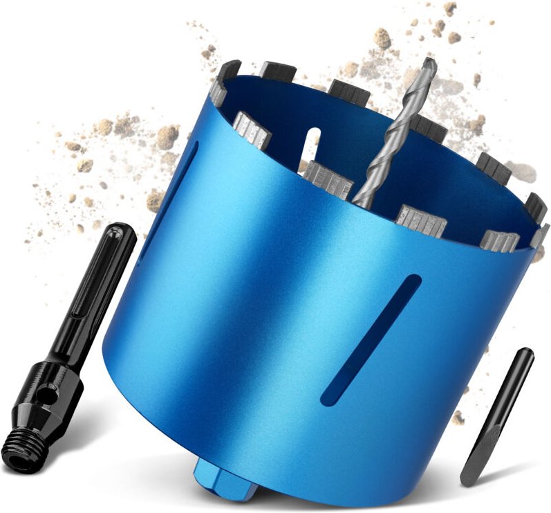 M22 Turbo Kernbohrer Ø202mm L200mm mit 100mm sds Max Adapter Trocken / Nass Bohrkrone Diamantbohrkrone Kernbohrkrone Dos...