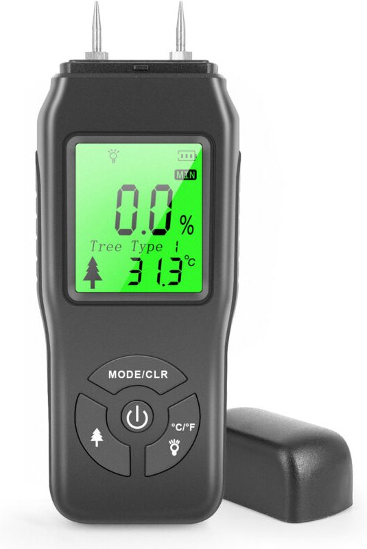 Brennholz-Feuchtigkeitstester mit LCD-Display, Holz-Baumaterialien-Feuchtigkeitsdetektor, Holz, Holz, Wand, Holzboden - ...