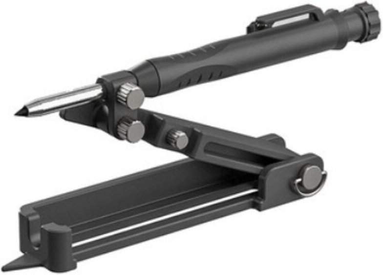 Multifunktionales, verstellbares Holzbearbeitungs-Anreißwerkzeug mit Tiefloch-Bleistift, Schwarz - Ccykxa