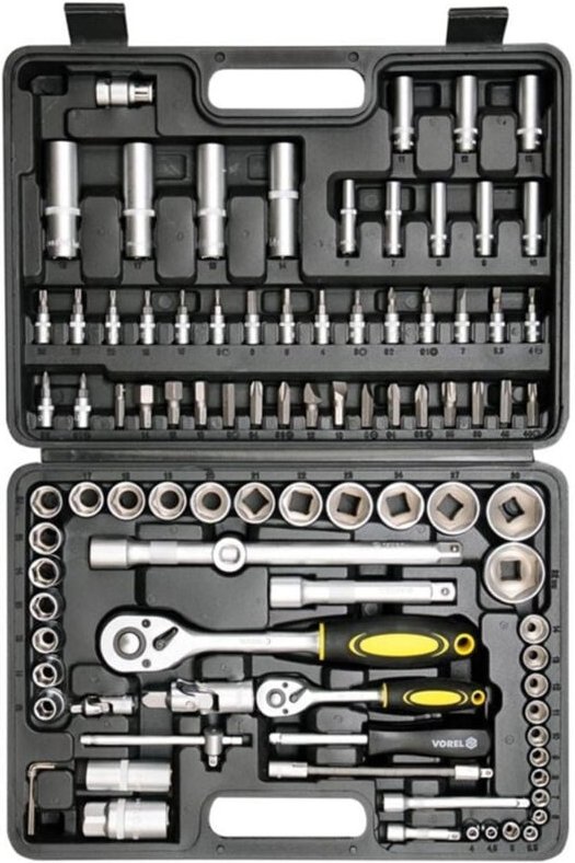 Trade Shop - koffer satz steckschlüssel 94 teile 1/2' 1/4' umschaltbare knarrenschlüssel -